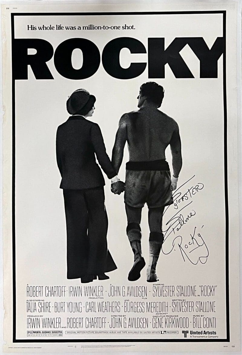 Sylvester Stallone Signed Rocky Original 40x59 Linen-Backed Poster BAS AC29827