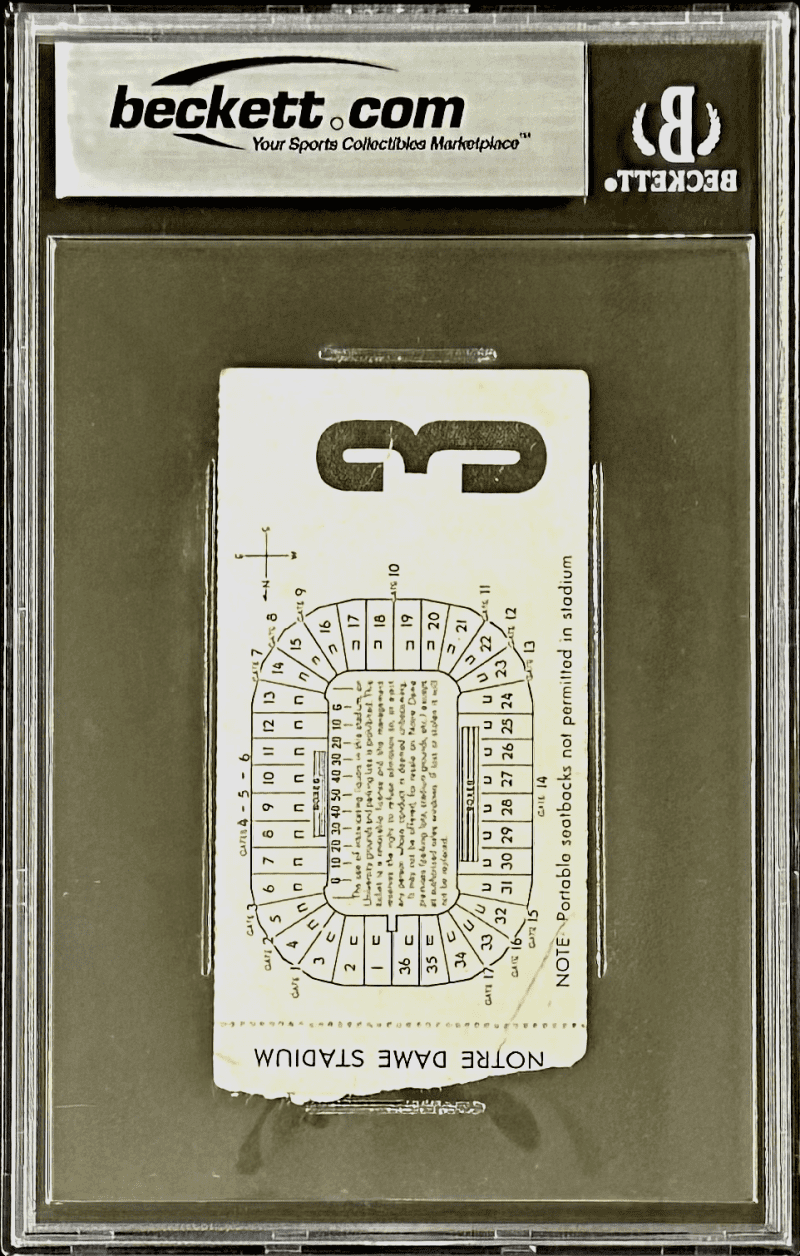Rudy Ruettiger Signed Autographed Norte Dame Oct Ticket Stub Beckett - Image 3