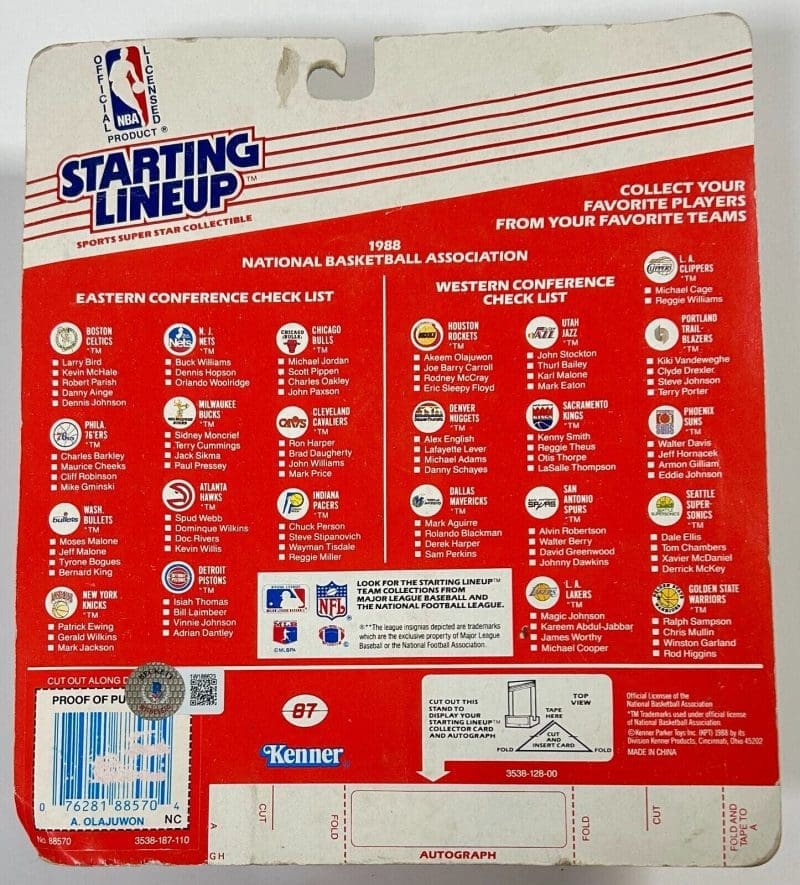 Hakeem Olajuwon Signed Autographed Rockets Starting Lineup  Beckett 1W186623 - Image 6