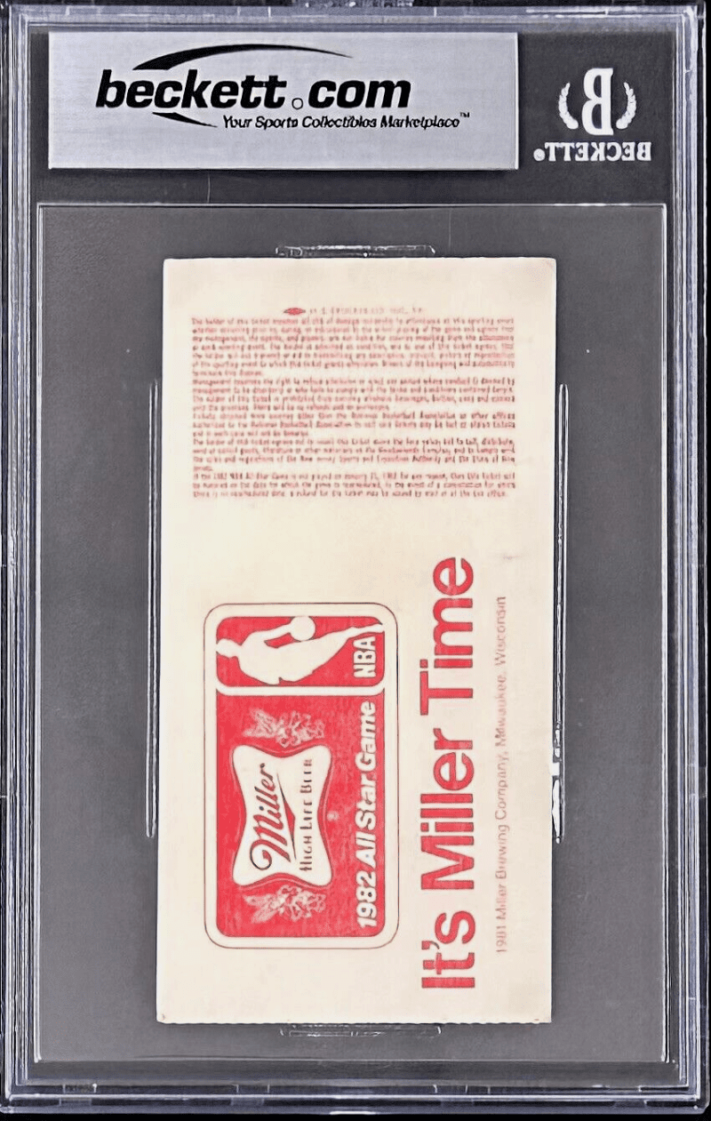 Larry Bird Signed 1982 NBA All Star Game Ticket Stub Beckett Auto 10 6 EX-MT MVP - Image 2