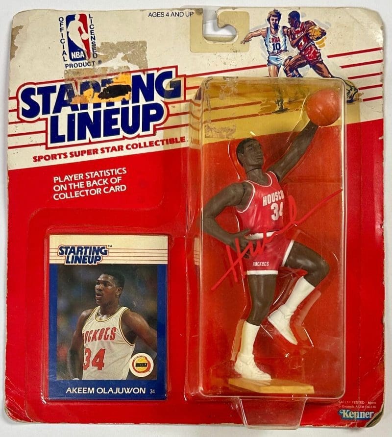 Hakeem Olajuwon Signed Autographed Rockets Starting Lineup  Beckett 1W186622