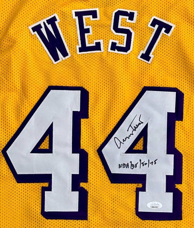 Jerry West Signed Autographed Custom Yellow Jersey JSA Authen NBA 35/50/75 - Image 2