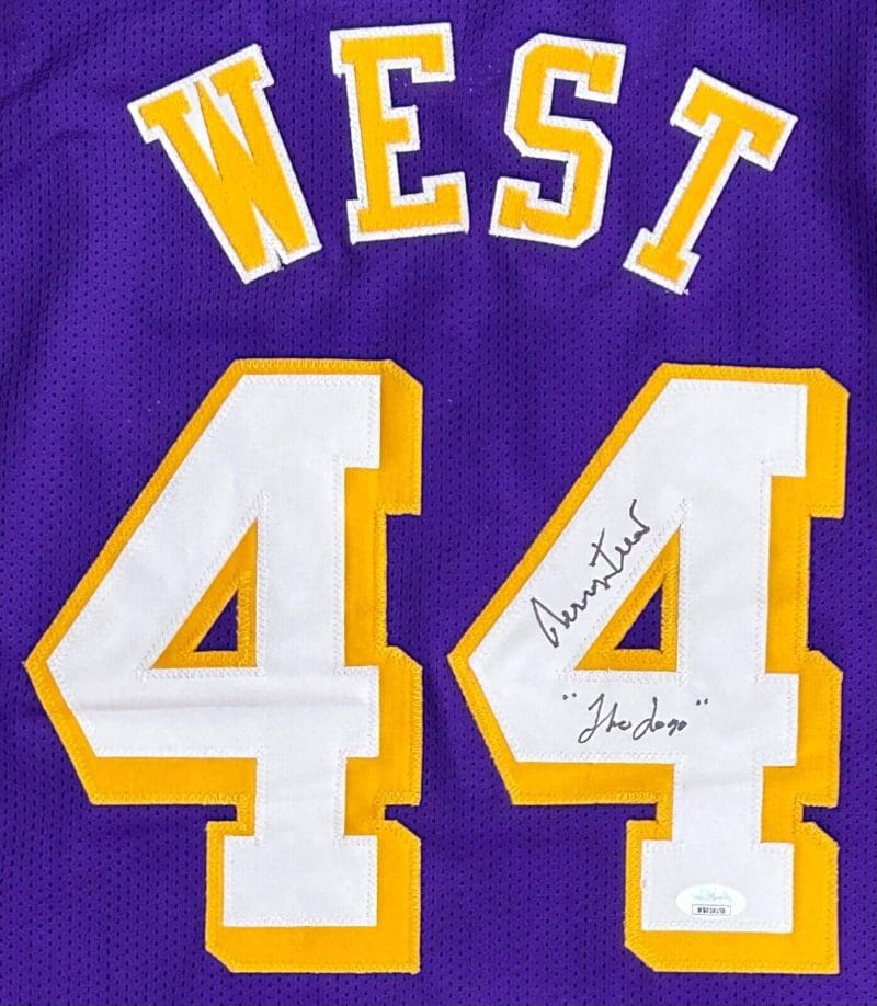Jerry West Signed Autographed Custom Purple Jersey JSA Authen The Logo - Image 2