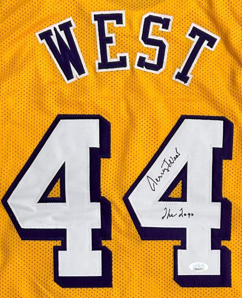 Jerry West Signed Autographed Custom Yellow Jersey JSA Authen The Logo - Image 2