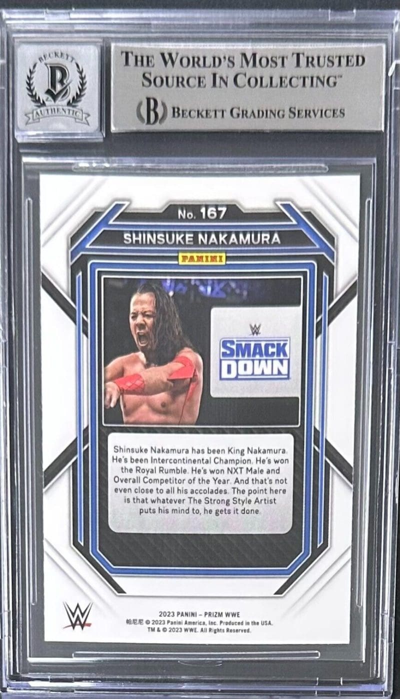 Shinsuke Nakamura Signed 2023 Panini Prizm WWE Card #167 Beckett 16182611 - Image 2