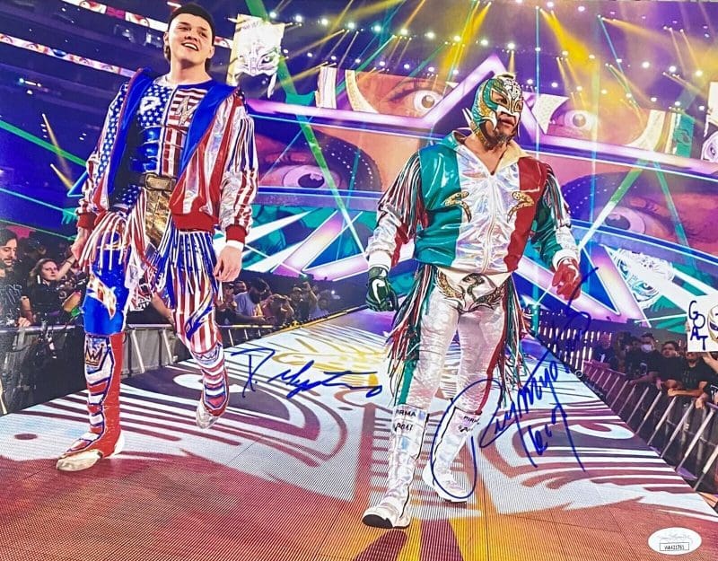 Rey Mysterio Dominik Mysterio Signed 11x14 Photo JSA Authenticated  #3