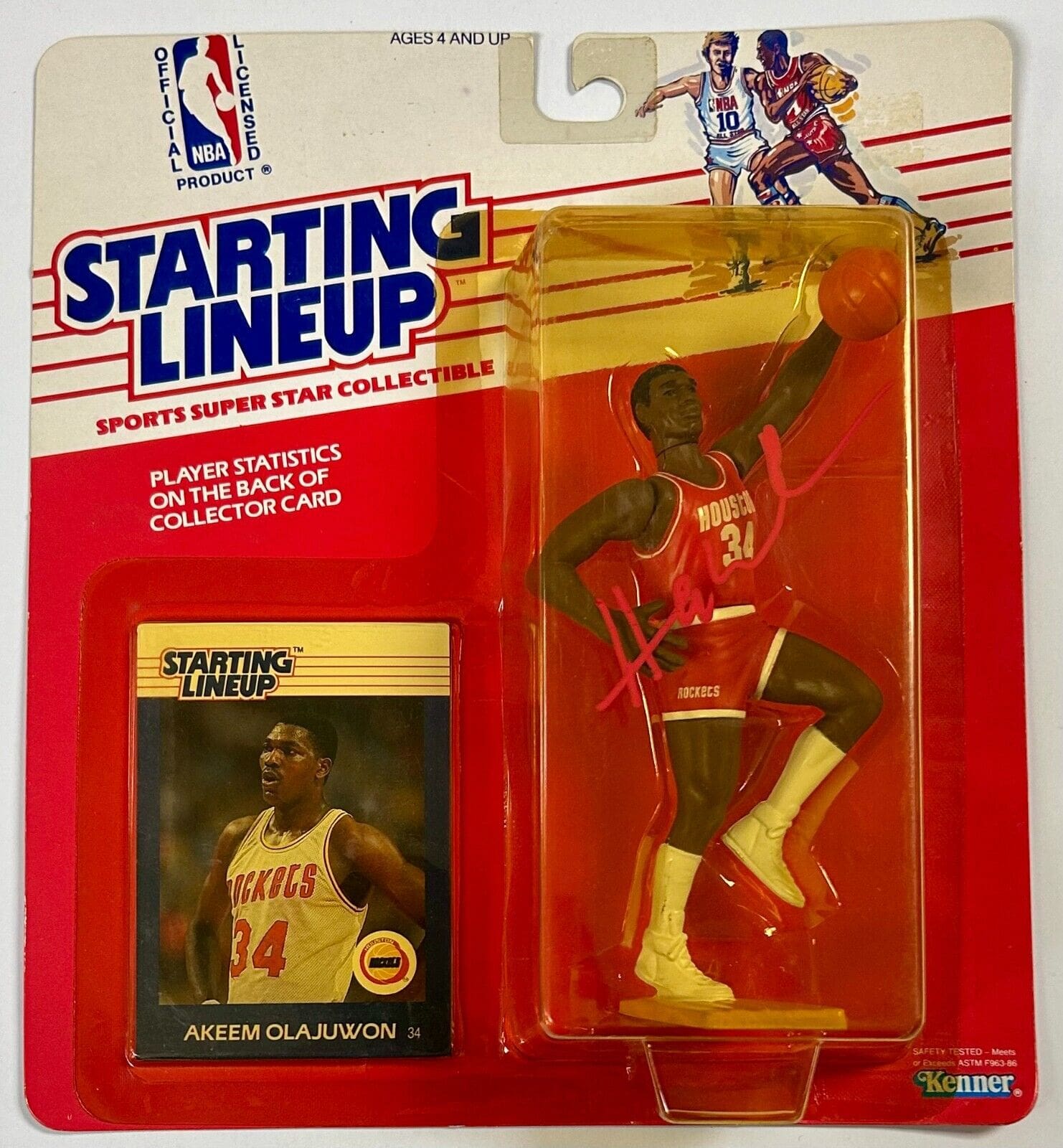 Hakeem Olajuwon Signed Autographed Rockets Starting Lineup