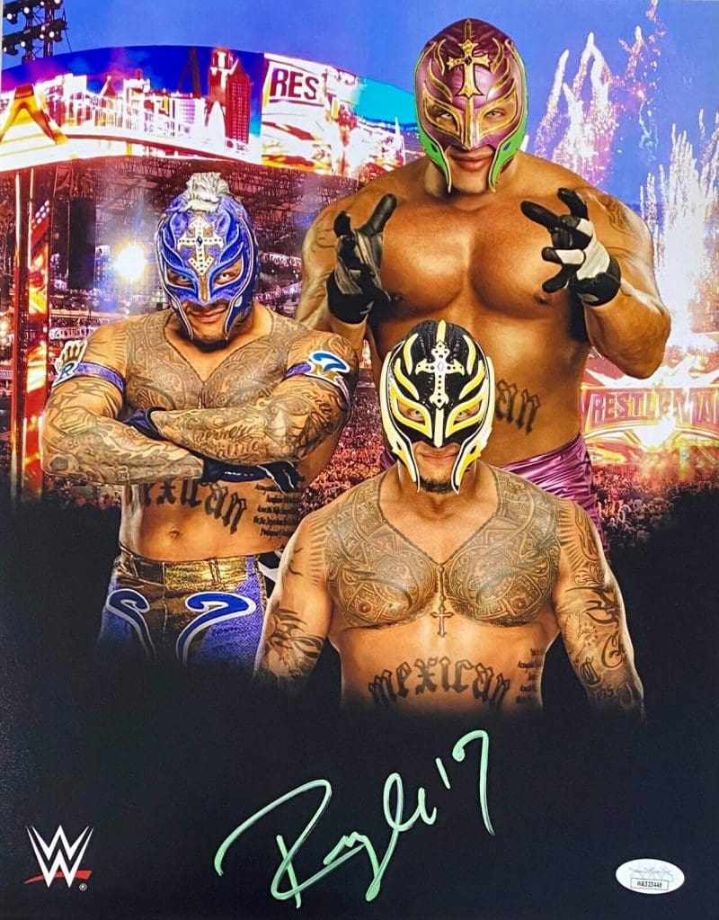 Rey Mysterio Signed Autographed 11x14 Photo JSA Authenticated  #3 Green
