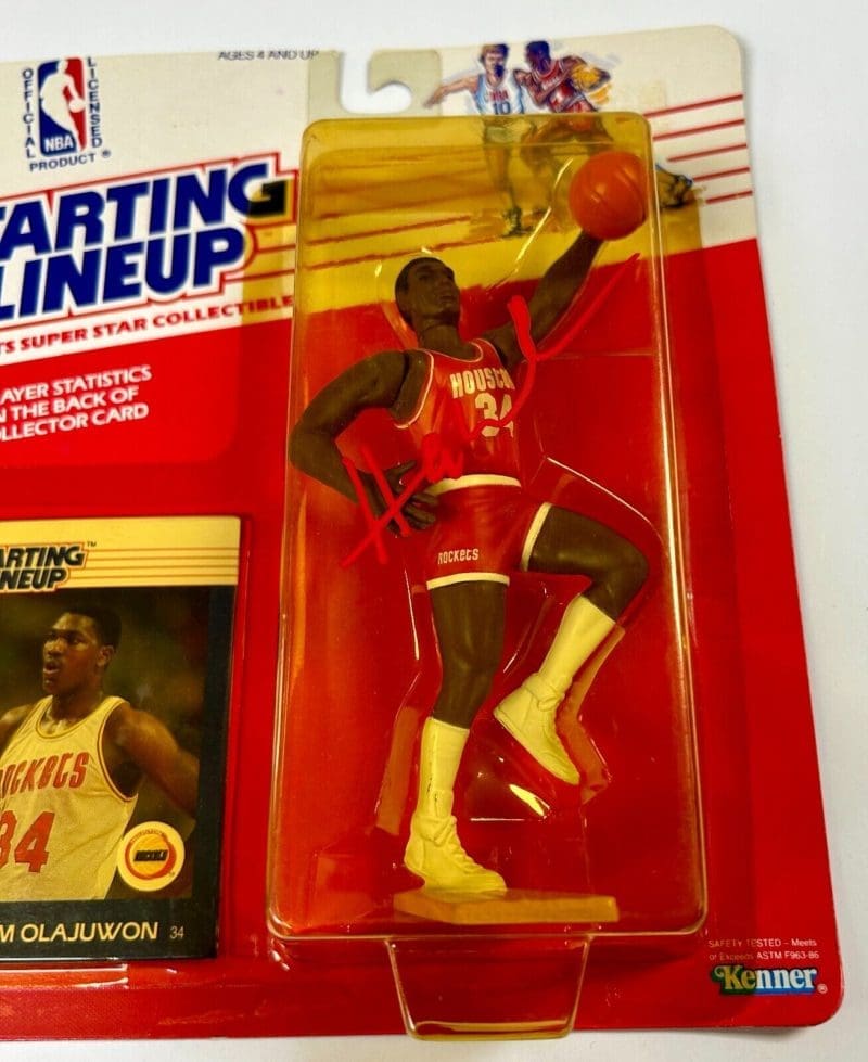 Hakeem Olajuwon Signed Autographed Rockets Starting Lineup  Beckett 1W186621 - Image 3