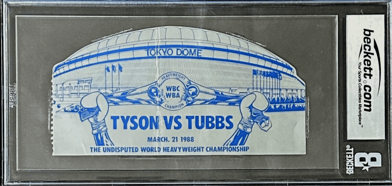 Mike Tyson vs Tony Tubbs Signed Ticket Stub Beckett Tyson 2nd Round TKO Tokyo - Image 3