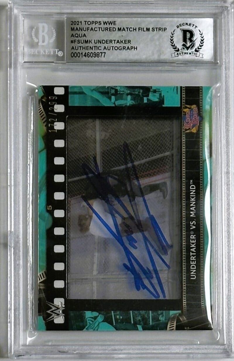 Undertaker Signed 2021 Topps Match Film Strip Relics FSUMK BAS 14609877 #172/299