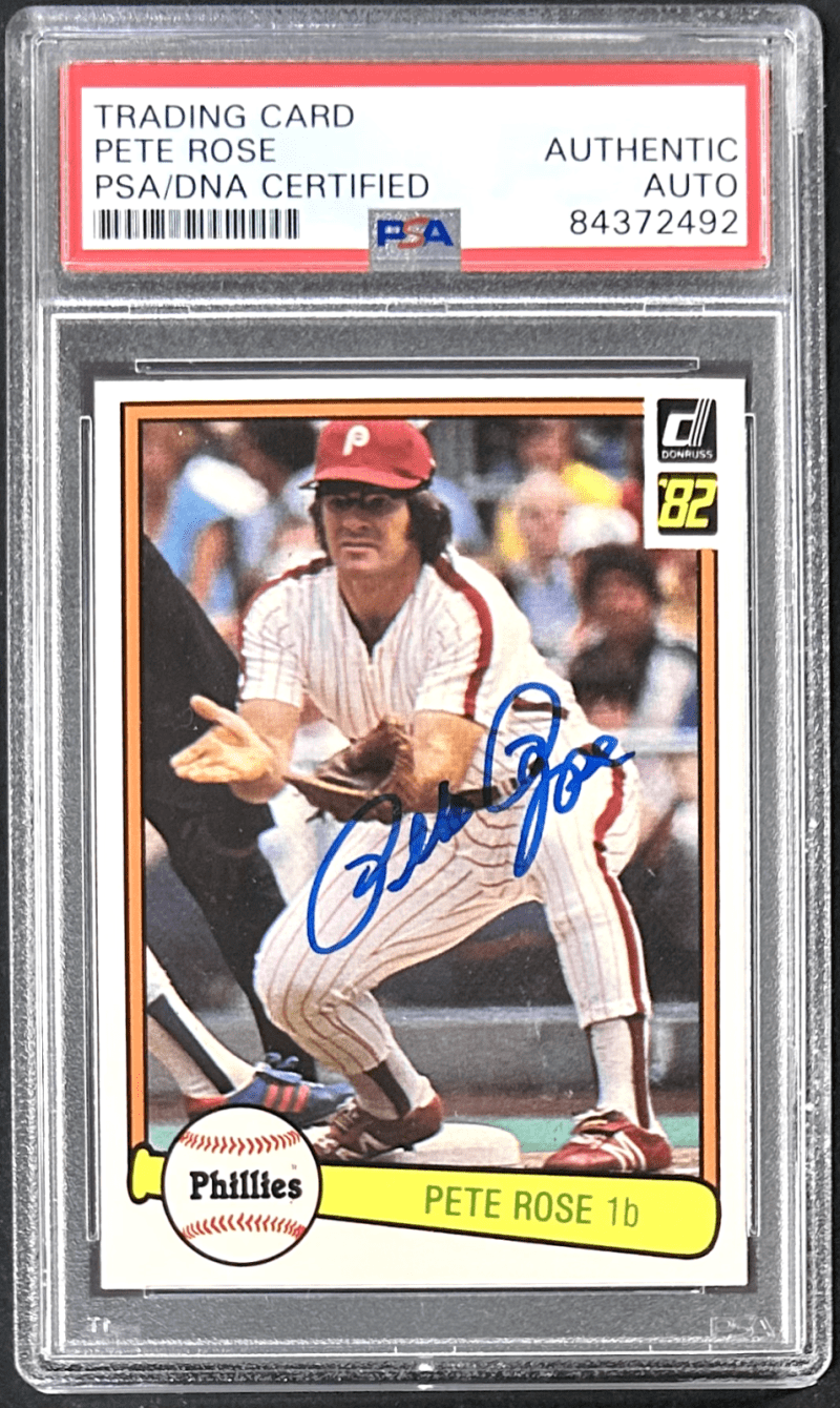 Pete Rose Signed 1982 Donruss #168 PSA DNA Auto Philadelphia Phillies
