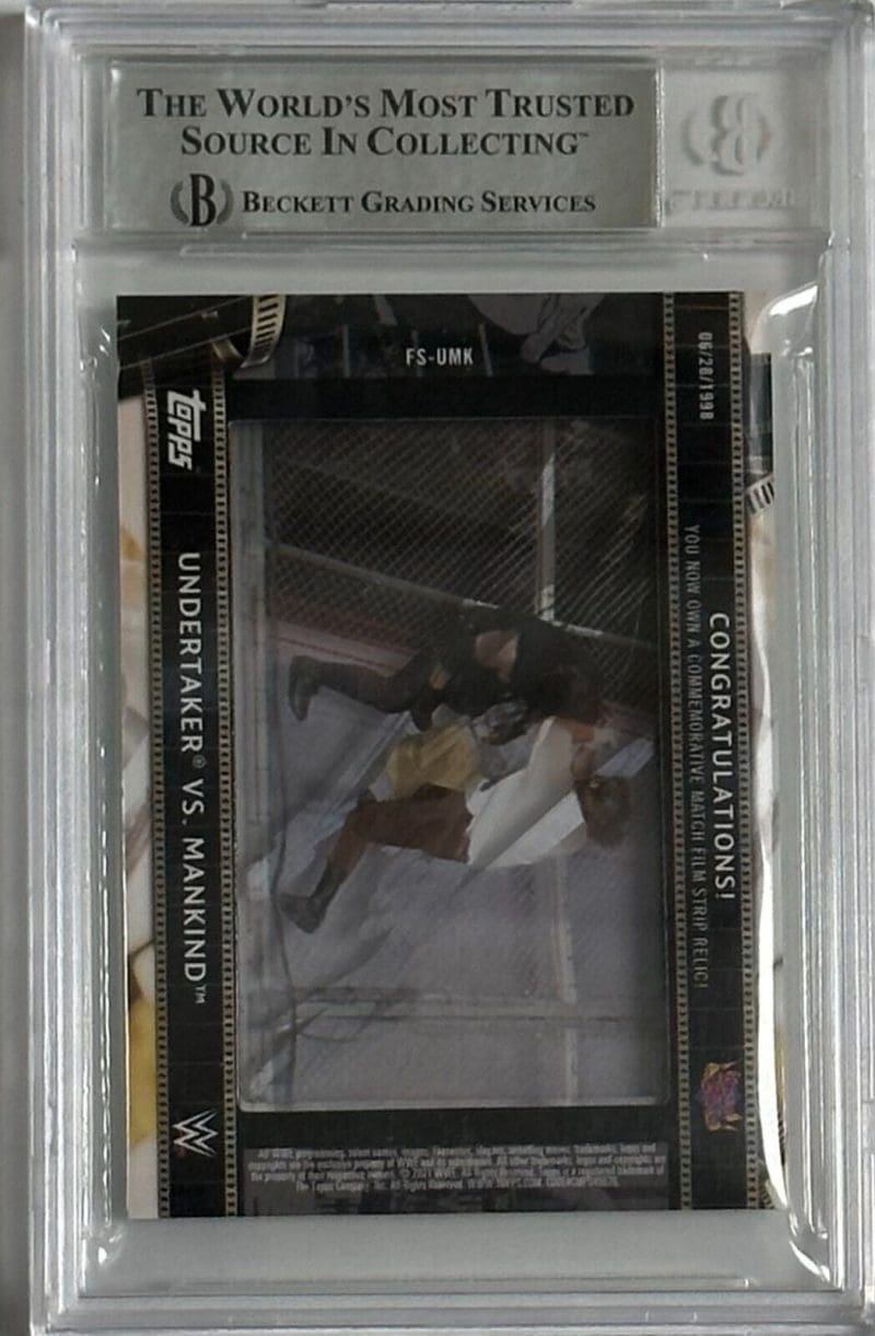 Undertaker Signed 2021 Topps Match Film Strip Relics FSUMK BAS 14609850 #187/199 - Image 2