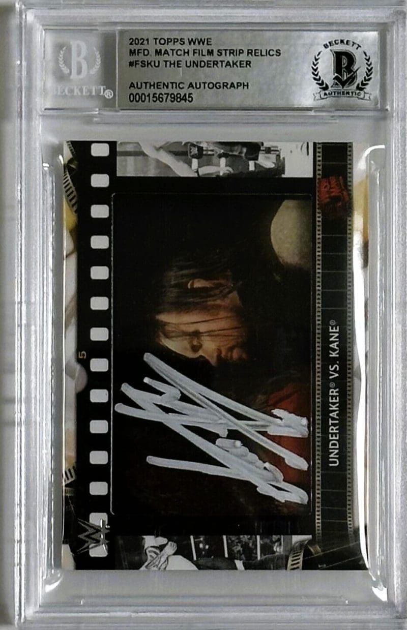 Undertaker Signed 2021 Topps MFD Match Film Strip Relics FSKU Beckett 15679845