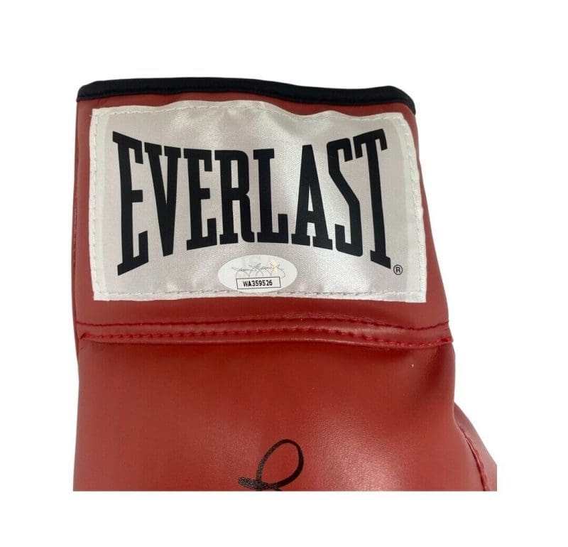 Michael Spinks Signed Autographed Red Boxing Glove JSA Left - Image 2