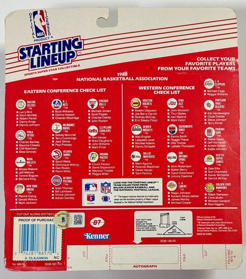Hakeem Olajuwon Signed Autographed Rockets Starting Lineup  Beckett 1W186620 - Image 4