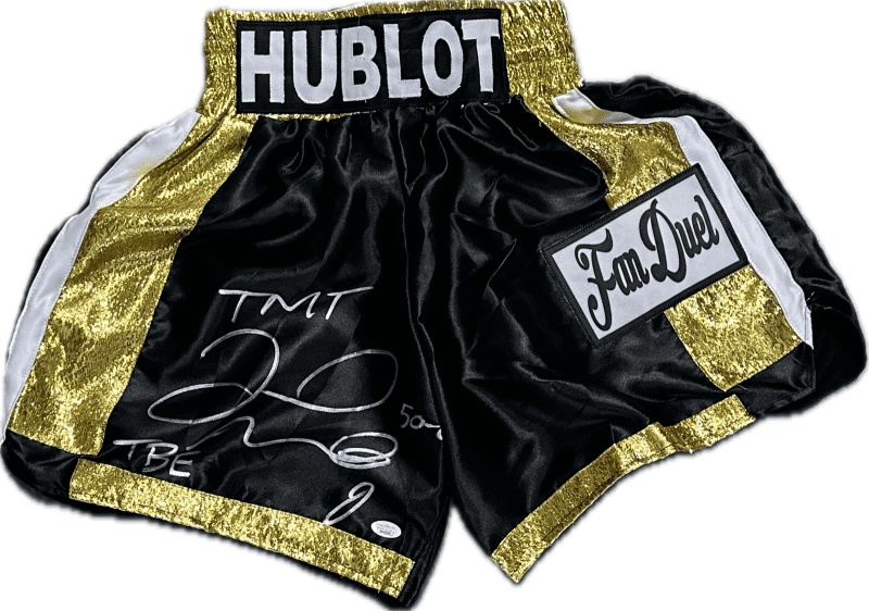 Floyd Mayweather Jr Signed Autographed Boxing Trunks JSA Authentic w inscription