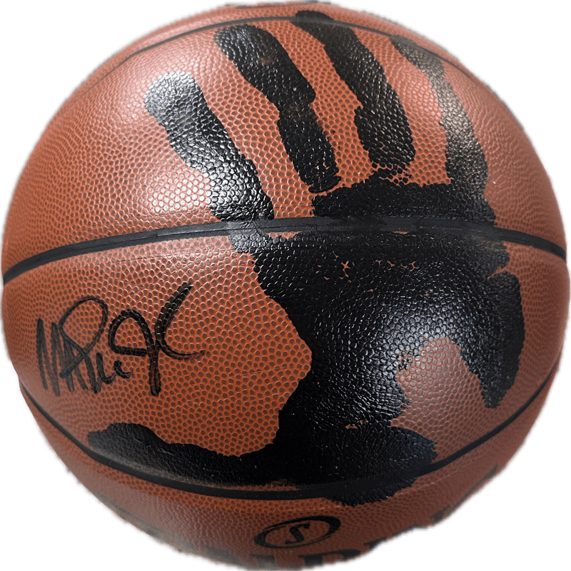 Magic Johnson Handprint and Signed Autographed Basketball JSA Full Letter Authen