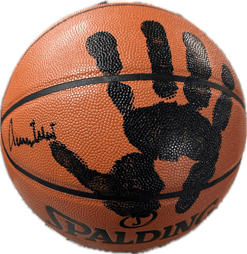 Jerry West Handprint and Signed Autographed Basketball JSA Full Letter Authen