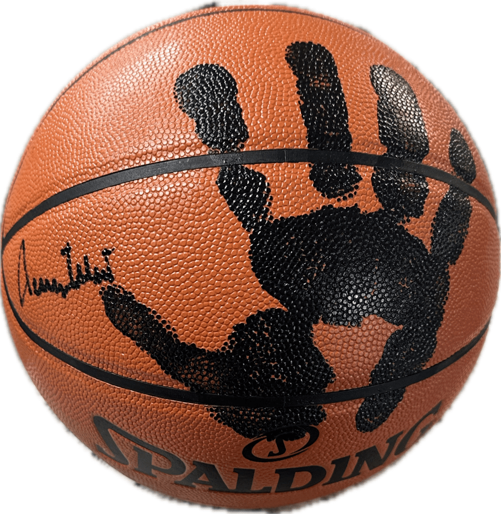 Jerry West Handprint and Signed Autographed Basketball JSA Full Letter  Authen Fiterman Sports