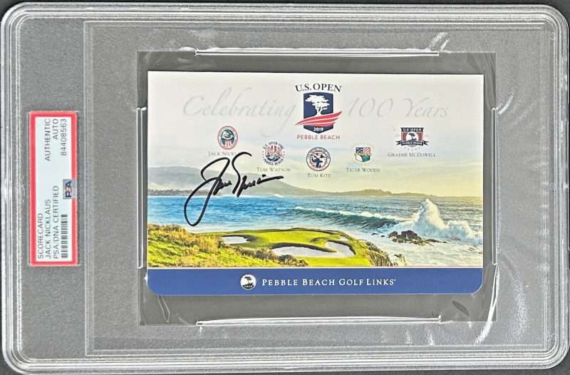 Jack Nicklaus US Open Pebble Beach Scorecard PSA/DNA Authenticated
