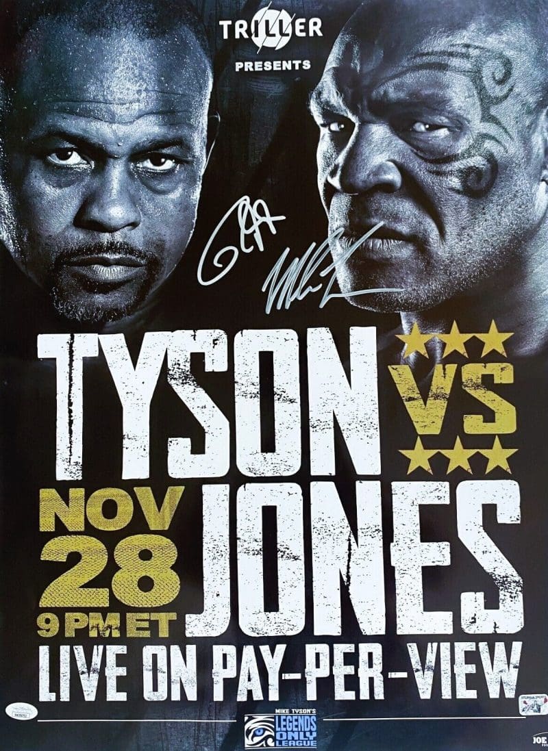 Mike Tyson & Roy Jones Jr.  Fight Poster JSA & Tyson Exclusive Authentication
