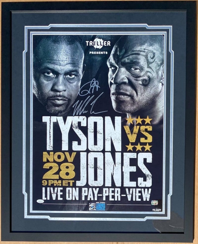 Mike Tyson & Roy Jones Jr.  Framed Fight Poster JSA & Tyson Exclusive Authen