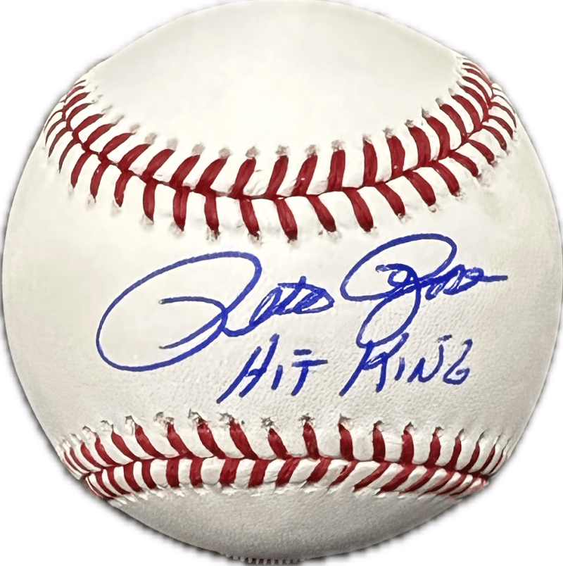 Pete Rose Signed National League Baseball JSA & Rose Player Hologram Hit King