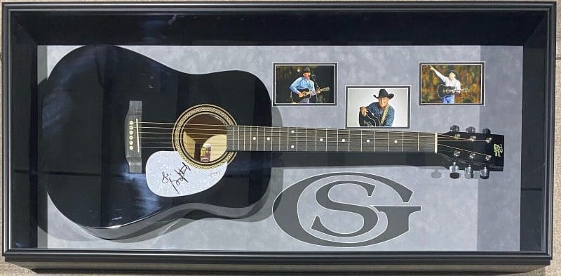 George Strait Signed Black Acoustic Guitar Framed Shadowbox PSA/DNA Authentic
