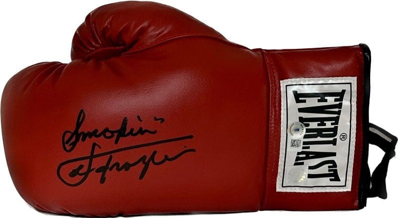 Joe Frazier Signed Autographed Red Left Hand Boxing Glove Beckett