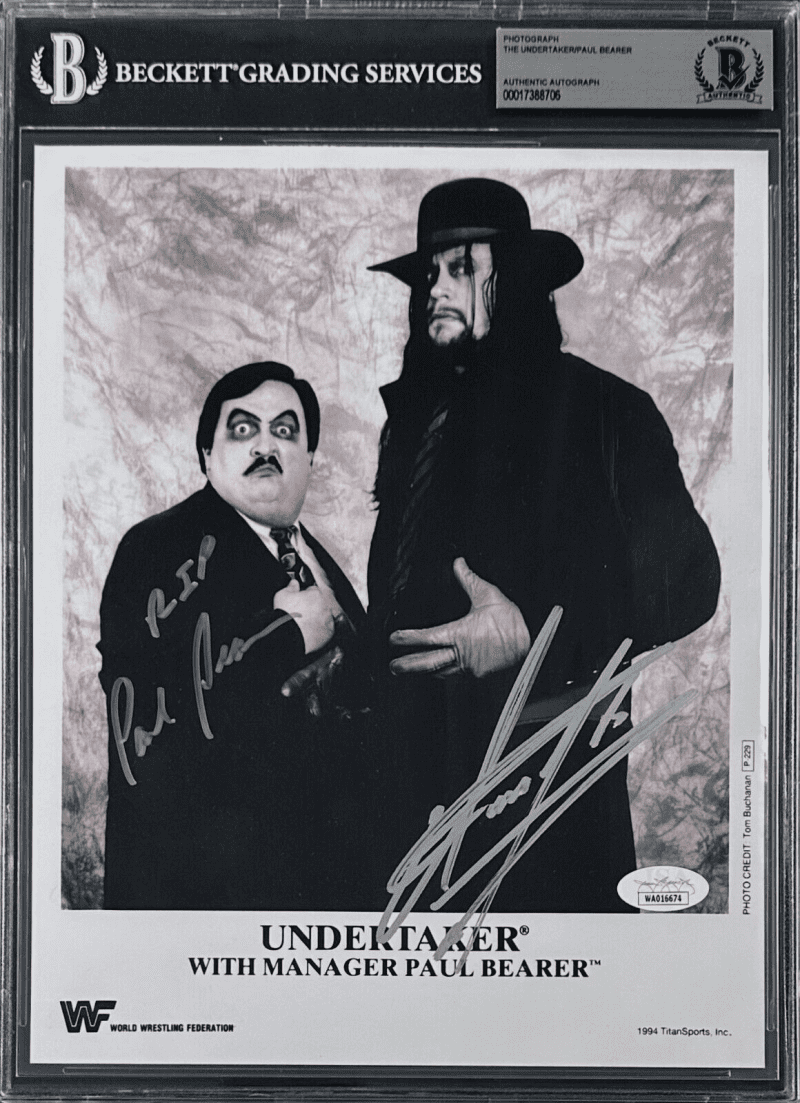 Undertaker & Paul Bearer Slabbed 1994 WWF Promo 8x10 Photo Beckett 17388706