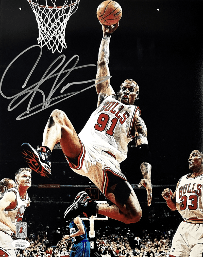 Dennis Rodman Signed Autographed 11x14 Photo JSA Authentic Chicago Bulls 9