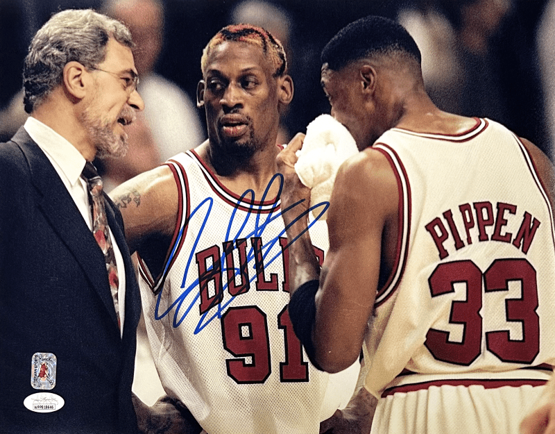 Dennis Rodman Signed Autographed 11x14 Photo JSA Authentic Chicago Bulls 1