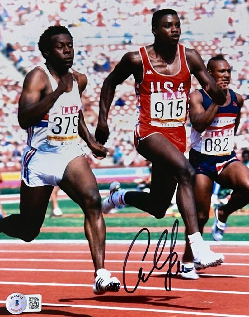 Carl Lewis Signed Autographed 8x10 Photo Beckett #3 Black