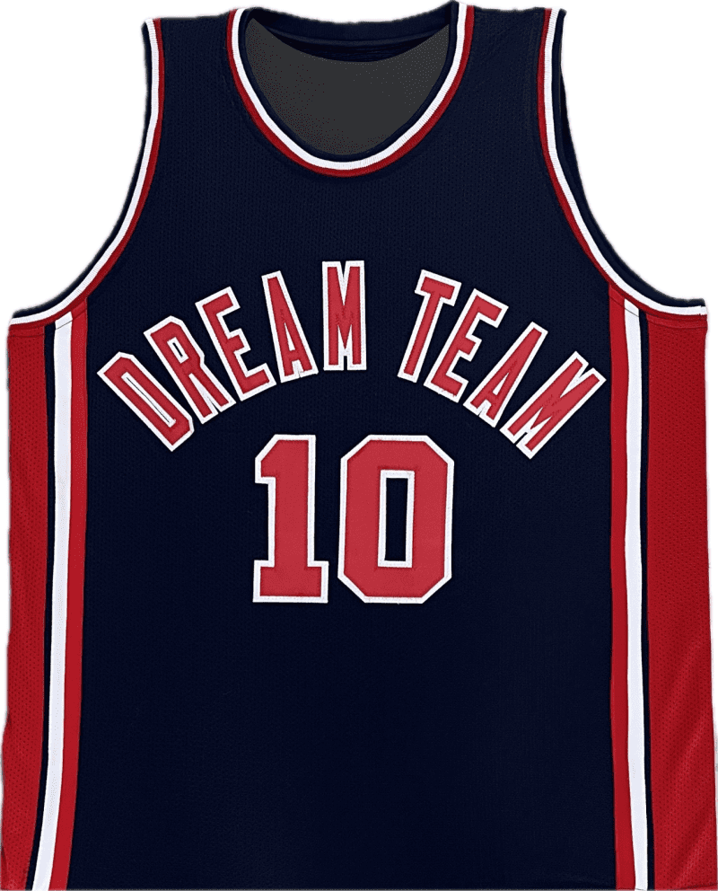 Clyde Drexler Signed Autographed Custom Blue/Red/White Jersey JSA Authentication - Image 3
