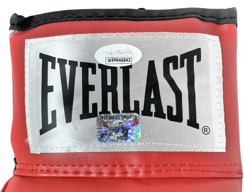 Mike Tyson Buster Douglas Signed Red Everlast Glove JSA & Mike Tyson Hologram L - Image 2