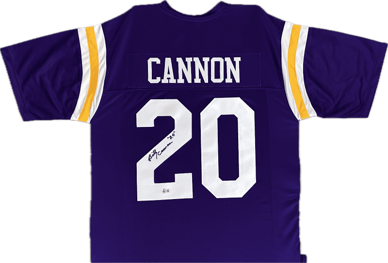 Billy Cannon Signed Autographed Custom Purple/White Jersey Beckett Authentic