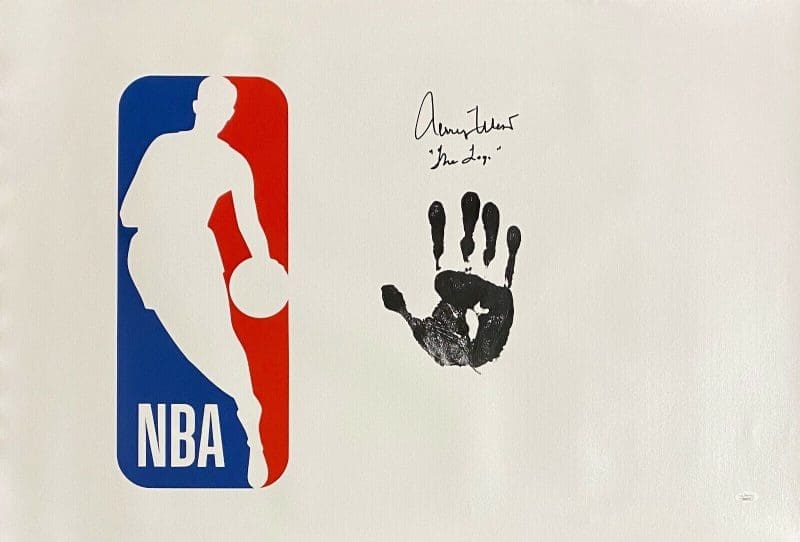 Jerry West Handprint Signed Autographed Unstretched 36x24 Canvas JSA The Logo 5