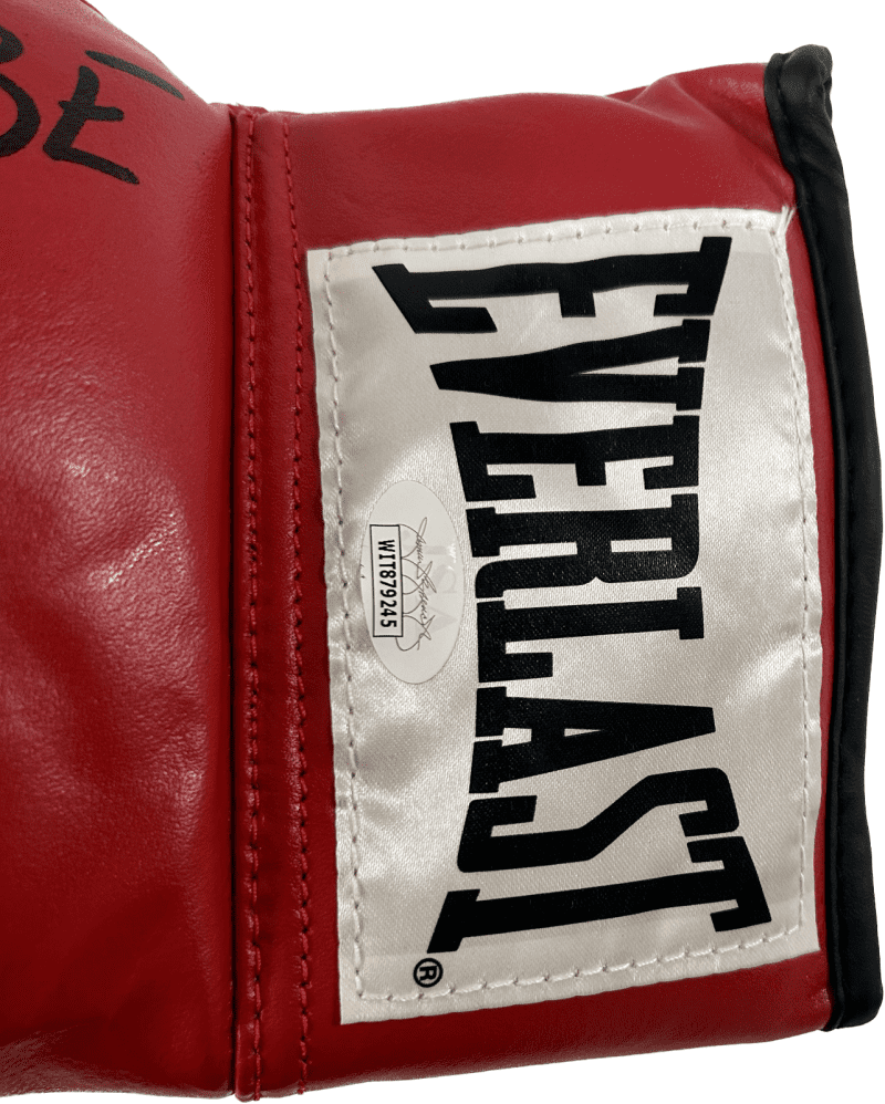 Floyd Mayweather Jr. Signed Red Everlast Leather Boxing Glove JSA WIT879245 Left - Image 2