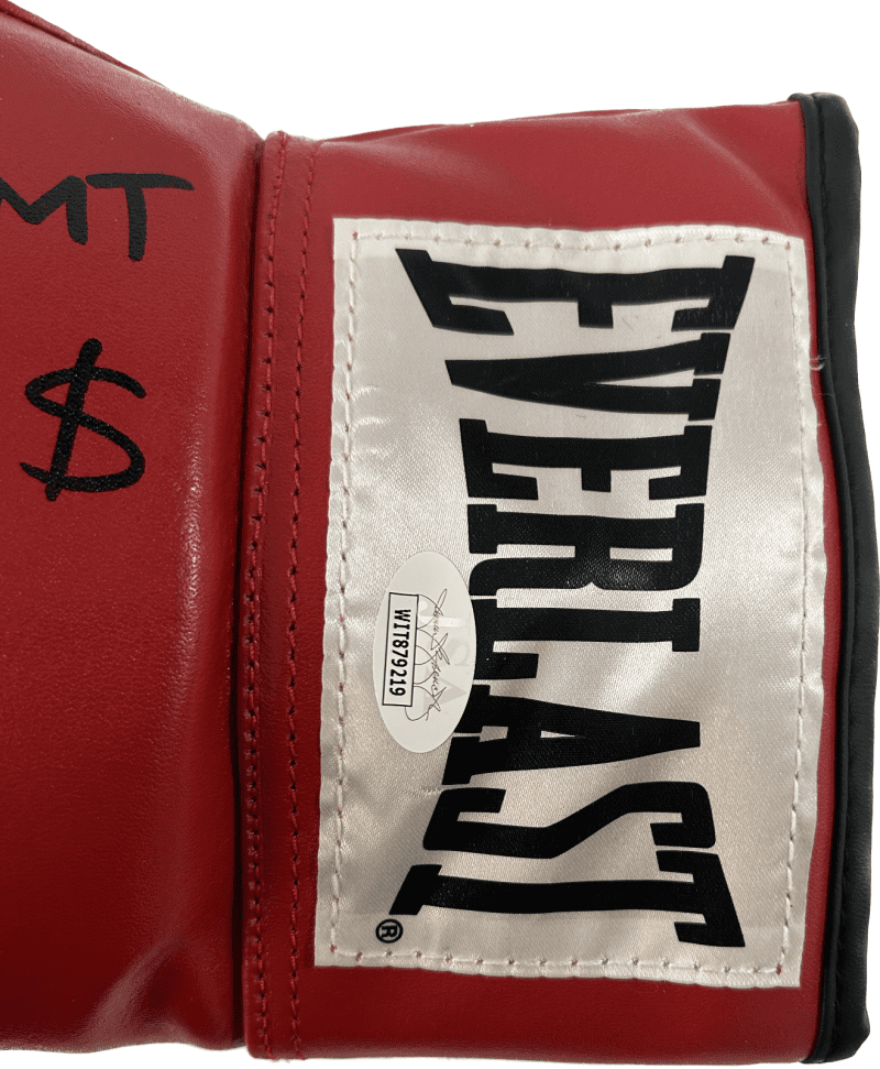 Floyd Mayweather Jr. Signed Red Everlast Leather Boxing Glove JSA WIT879219 Left - Image 2