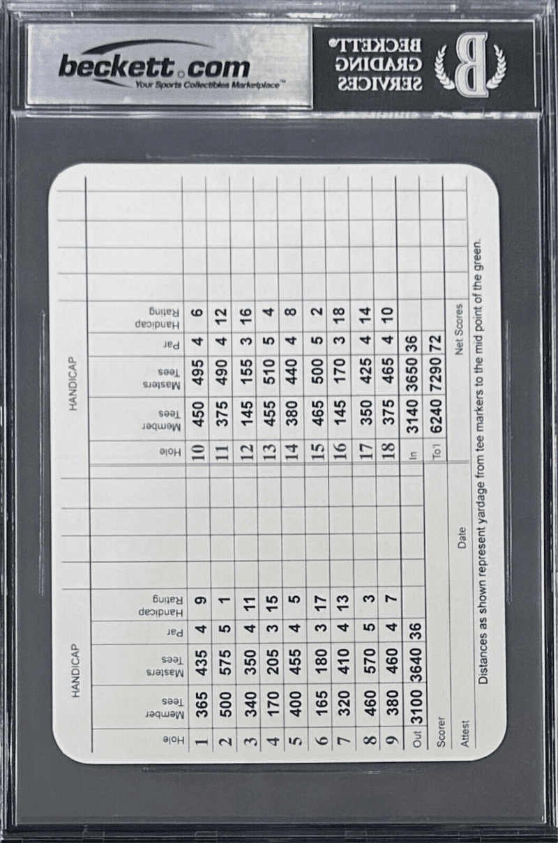 Jack Nicklaus Signed Autographed Augusta Masters Scorecard Beckett Auto 10 - Image 2