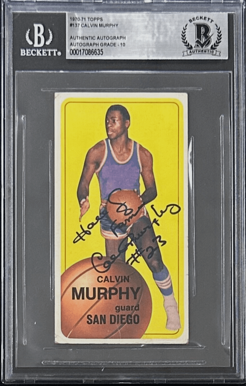Calvin Murphy Signed 1970-71 Topps Card #137 Beckett Auto 10 San Diego Rockets