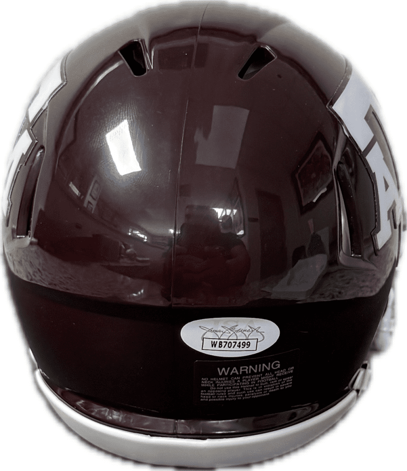 Marcel Reed Signed Maroon A&M Speed Mini Helmet JSA Authenticated - Image 3