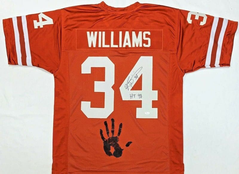 Ricky Williams Handprint Signed Autographed Orange Jersey JSA Authen WPP060337