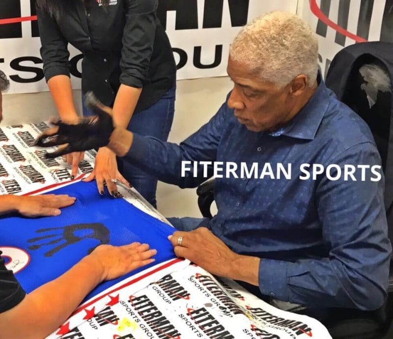 Julius Erving Dr. J Hand Print Signed Autographed White Jersey JSA Authen Z65905 - Image 3