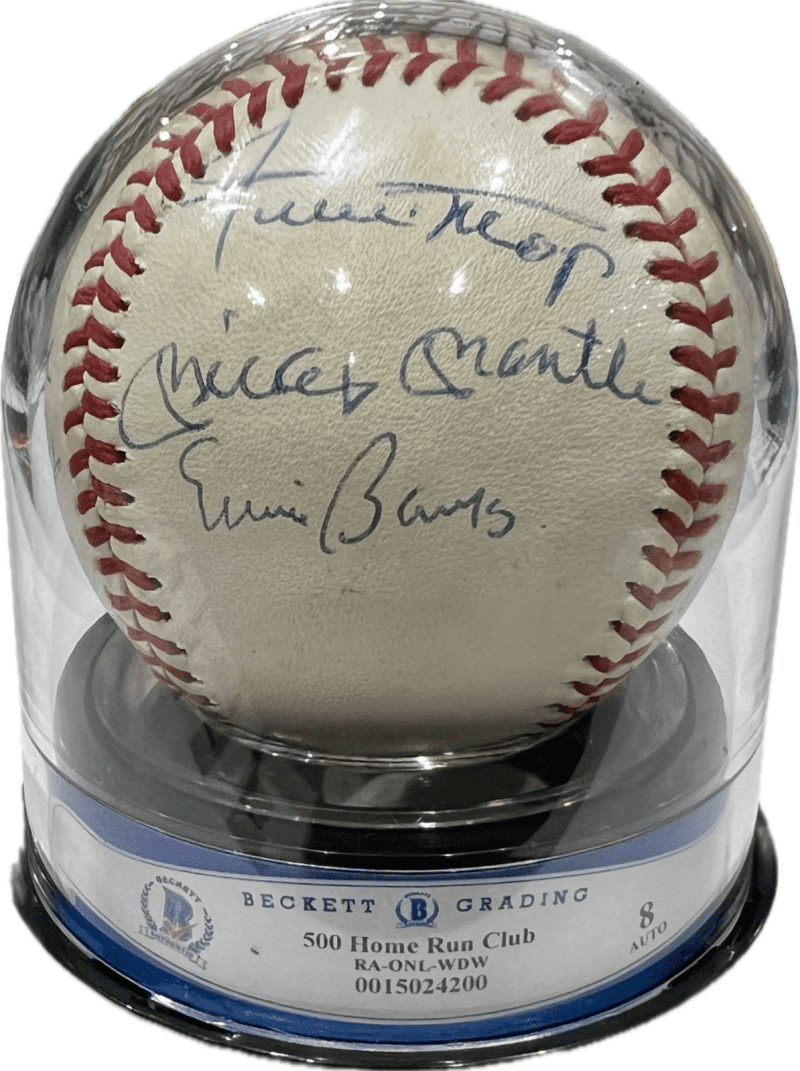 500 Home Run Club Signed NL Official Baseball 11 Autos Mantle Aaron Beckett
