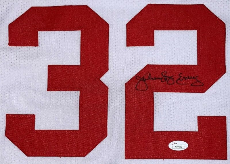 Julius Erving Dr. J Hand Print Signed Autographed White Jersey JSA Authen Z65905 - Image 4