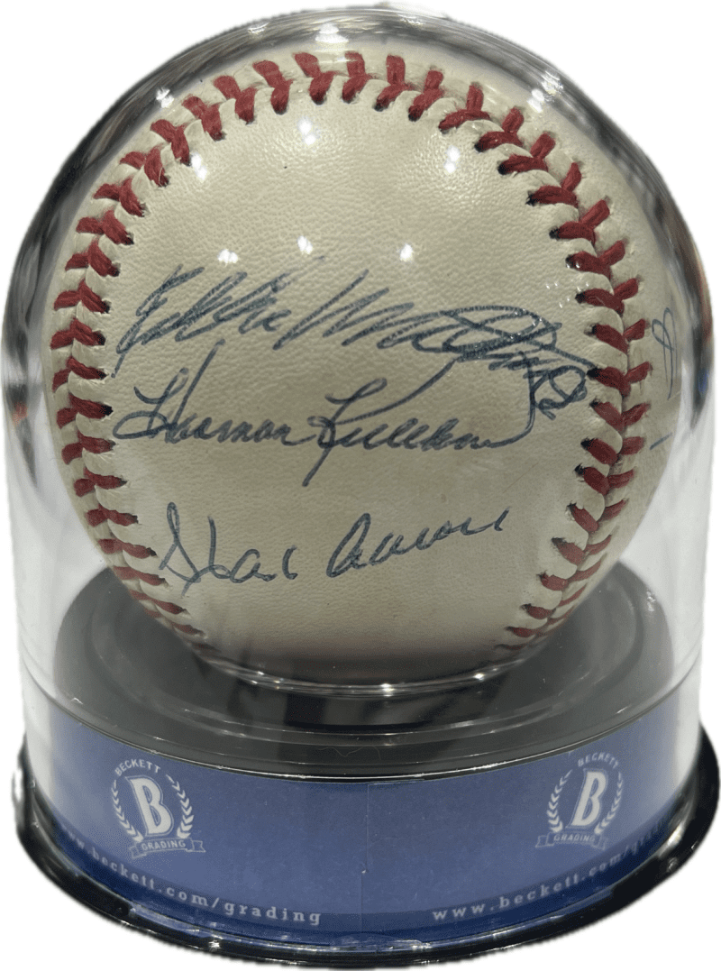 500 Home Run Club Signed NL Official Baseball 11 Autos Mantle Aaron Beckett - Image 3
