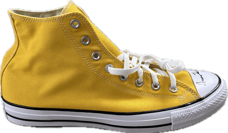 Jerry West Signed Autographed Right Yellow Converse Shoe JSA Authentication - Image 3
