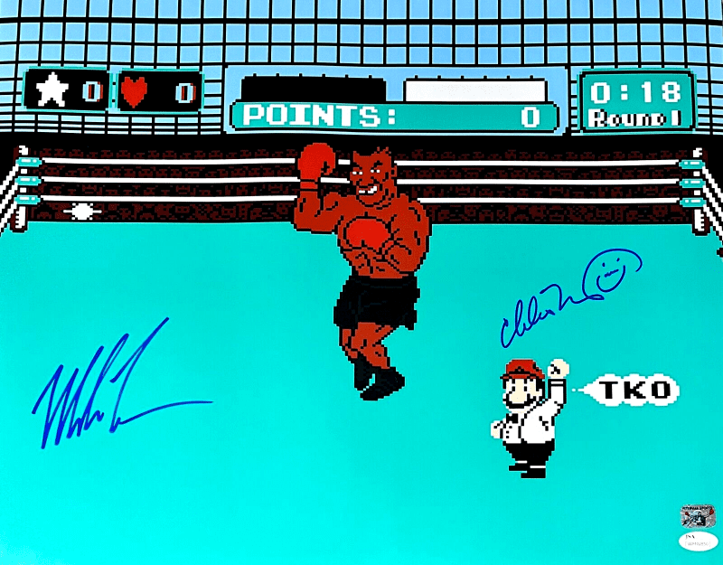 Mike Tyson & Charles Martinet Signed Autographed 16x20 Photo JSA Authenticated